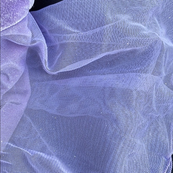 Purple sparkle leotard with attached tulle skirt - Picture 3 of 5